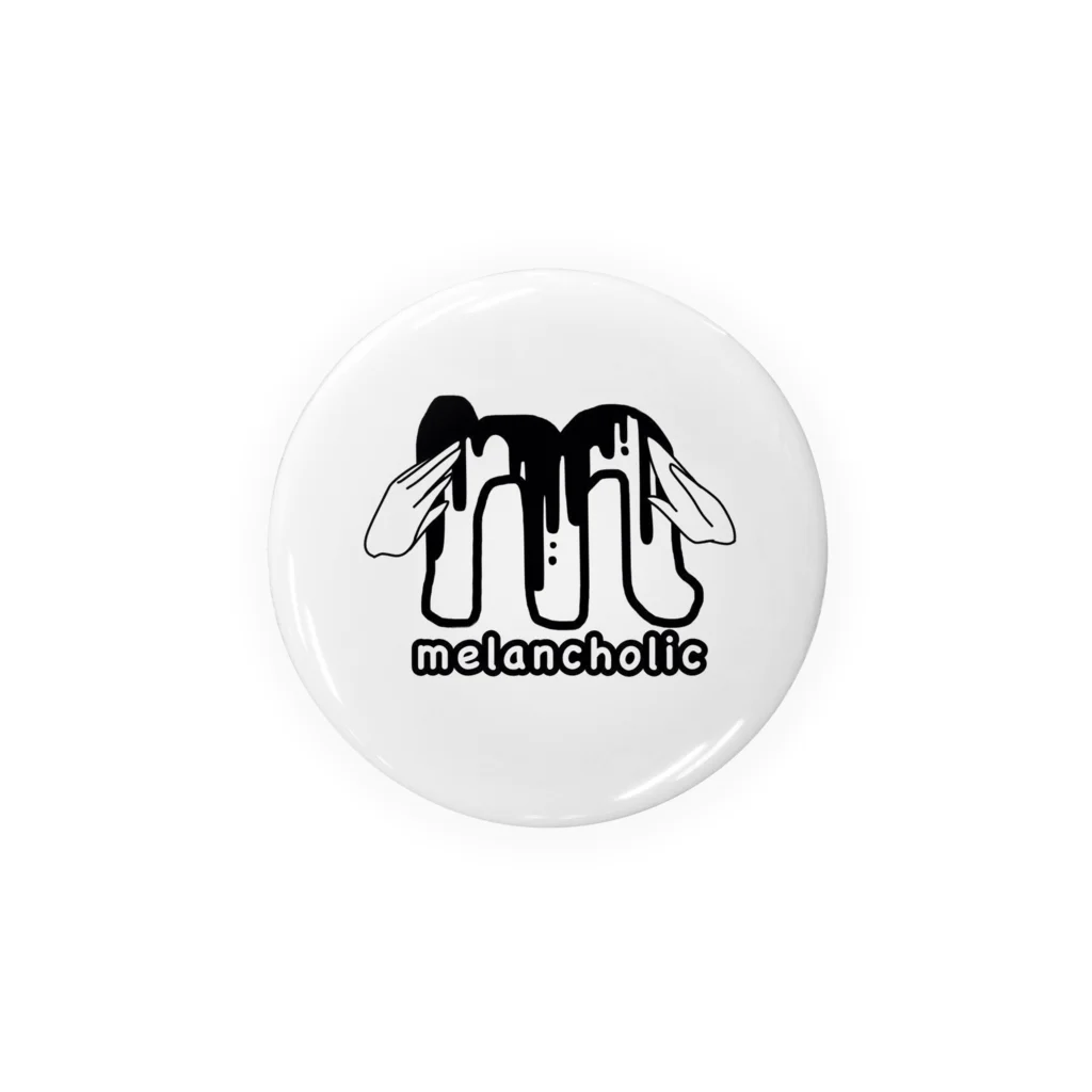 melancholic世界観のロゴシリーズ(白) Tin Badge