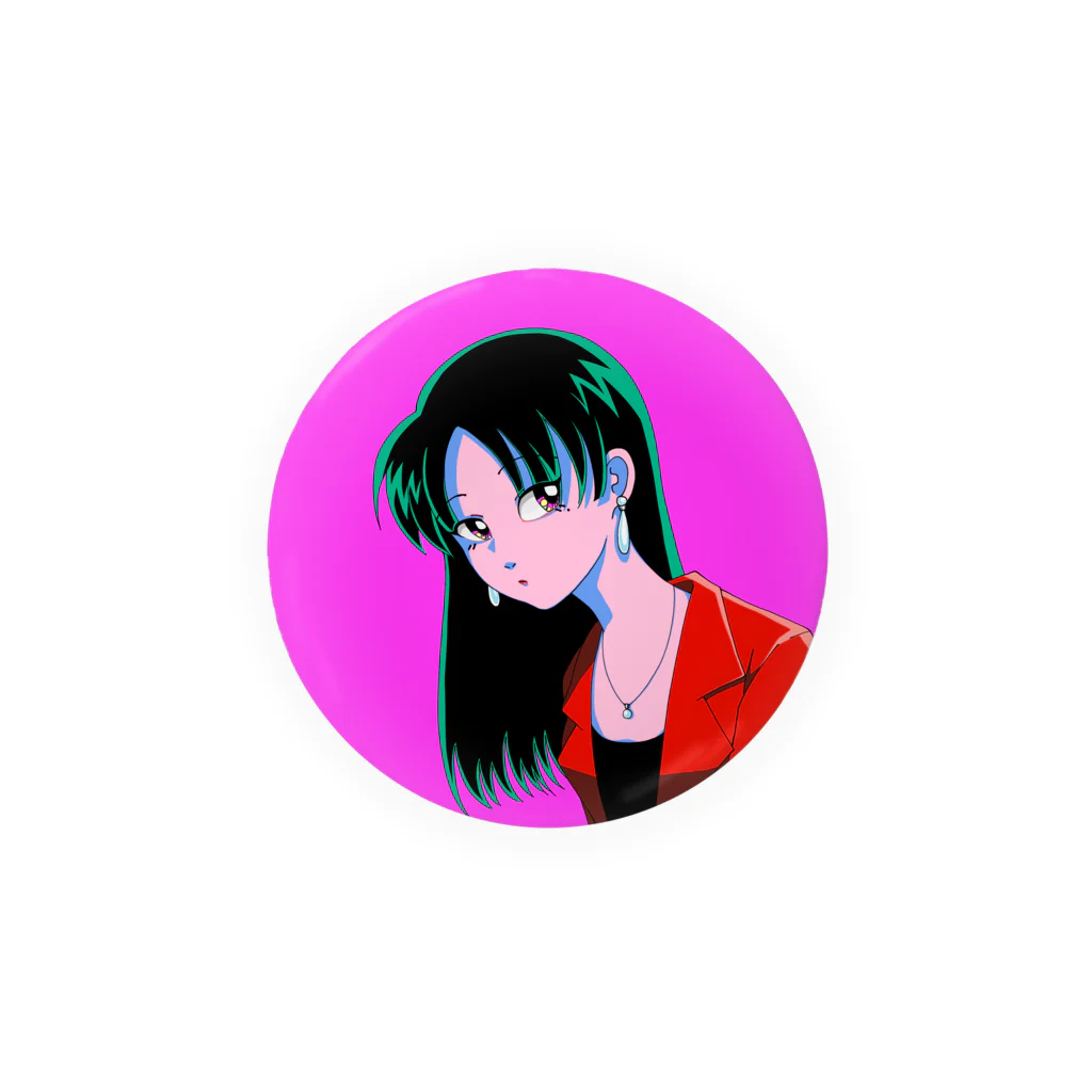 なっ子のちょっとバブルな90's girl Tin Badge