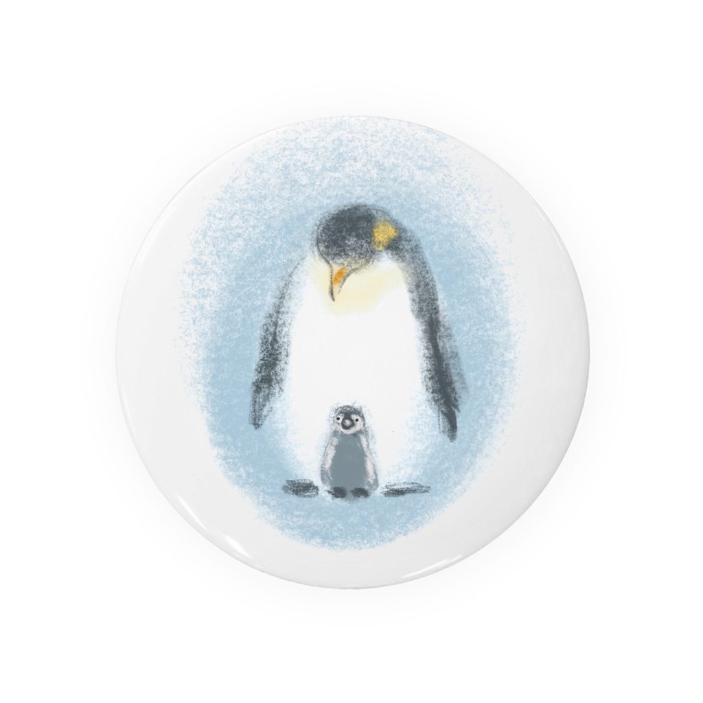 いきものイラスト 皇帝ペンギンの親子 Tin Badge By Akane Art 茜音工房 Akane Art Suzuri