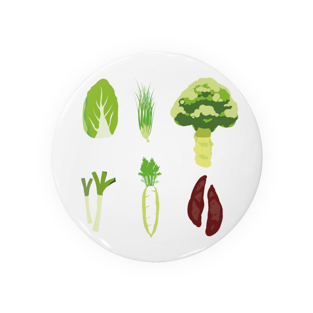 冬野菜イラストグッズ1 果物 お野菜シリーズ Tin Badge By Illust Designs Lab Suzuri