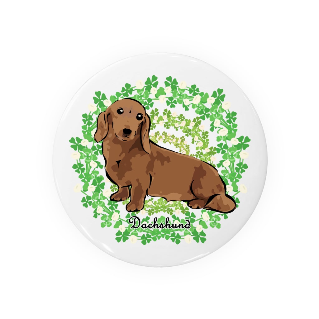 シロツメクサのリース ダックスフンド Tin Badge By 犬グッズの店しえるぶるー Cielblue Suzuri シロツメクサのリース ダックスフンド Tin Badge By 犬グッズの店しえるぶるー Cielblue Suzuri