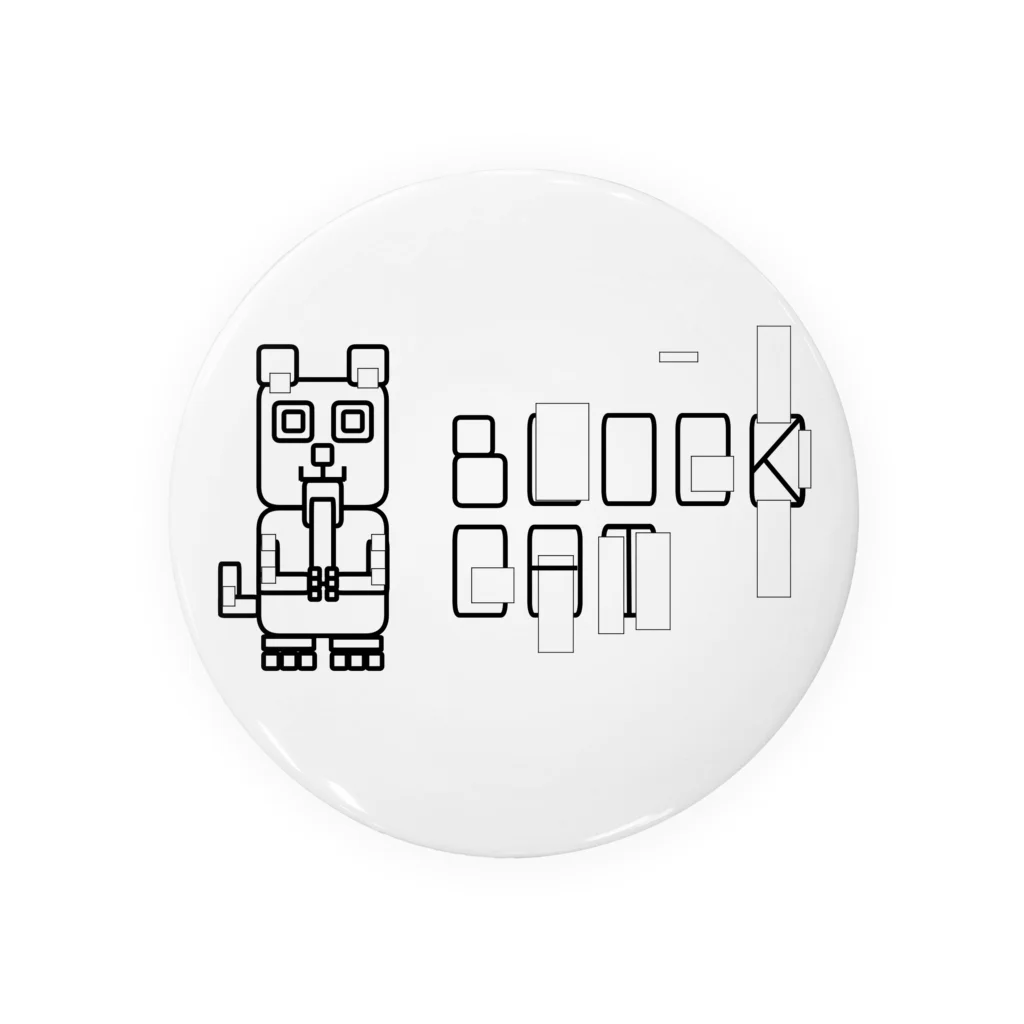 Rabbithumanaspetsの#BLOCKCAT（黒） Tin Badge