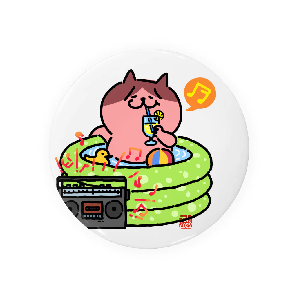 tokisanのビニールプールでまったり猫さん。 Tin Badge