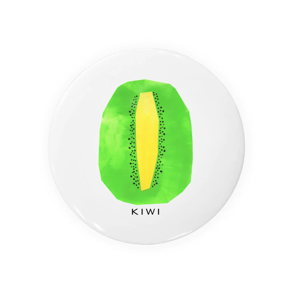 花と女性のイラストレーションのキウイ（kiwifruit）2022 缶バッジ