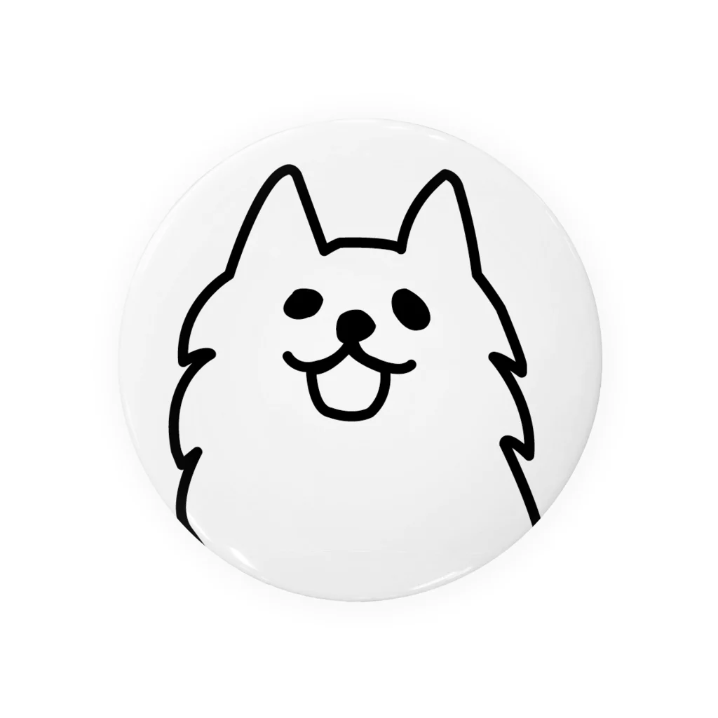 日本スピッツのコロの笑顔の白犬 Tin Badge