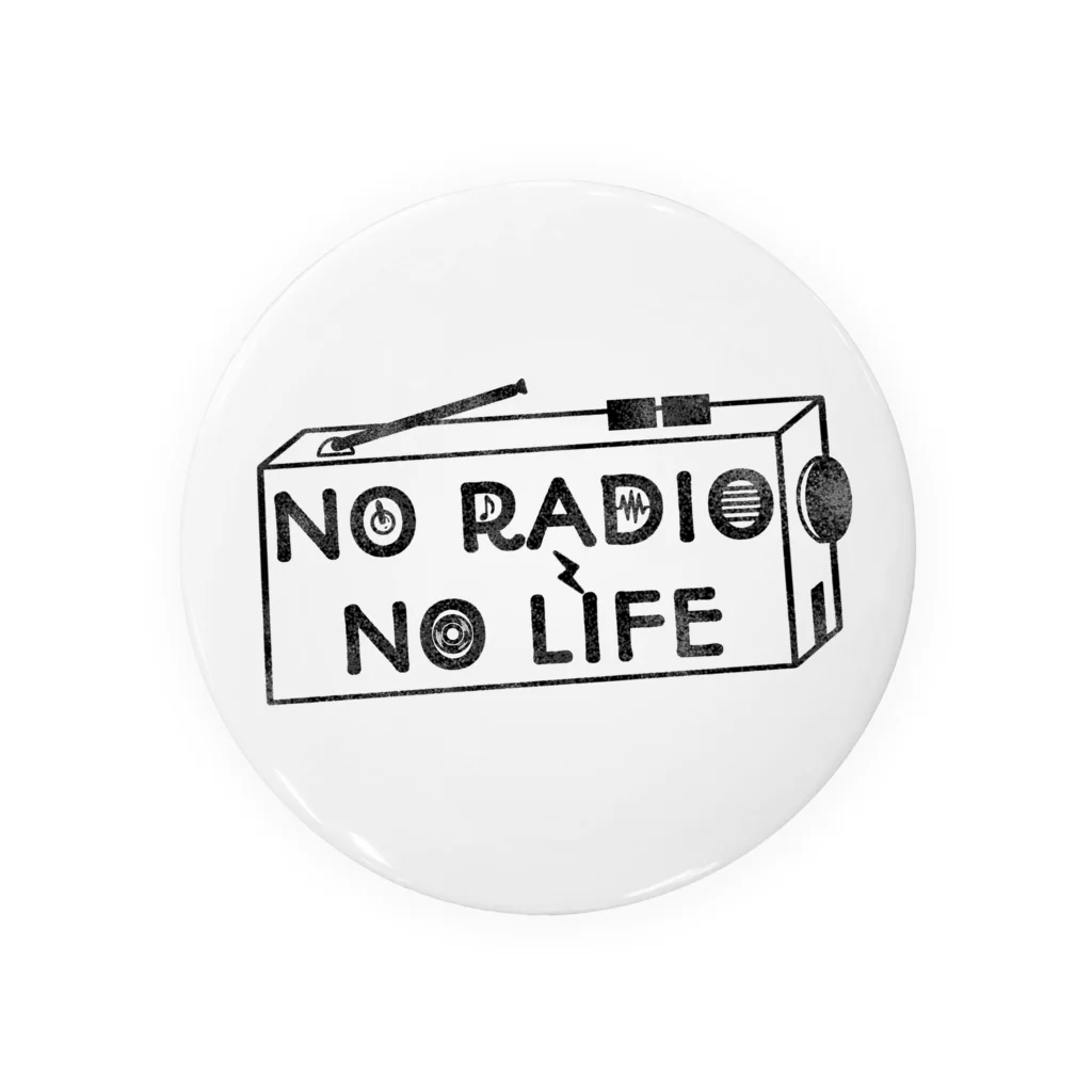 ぺんぎん24のNO RADIO NO LIFE(ブラック) 缶バッジ