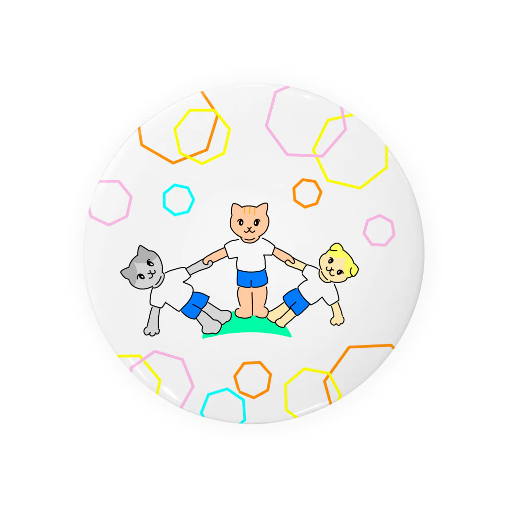 greetenの猫ちゃん組体操　運動会 Tin Badge
