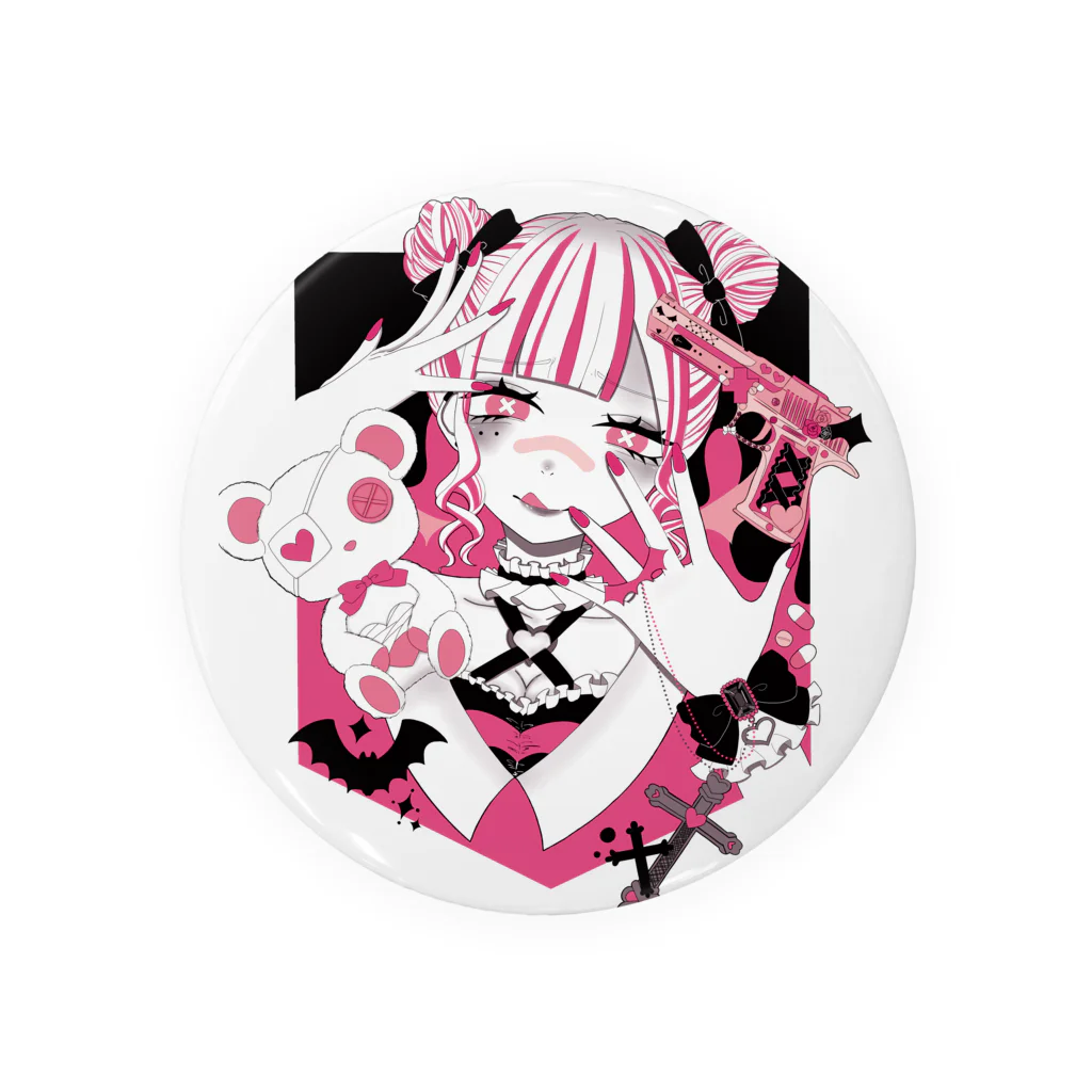 Mavie　マヴィの可愛いが正義ちゃん（ピンク） Tin Badge