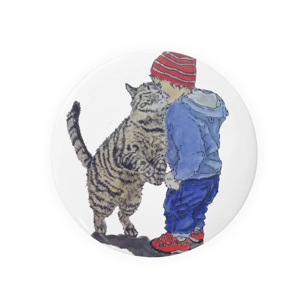 jw.kura@Instagramの猫×子供 Tin Badge