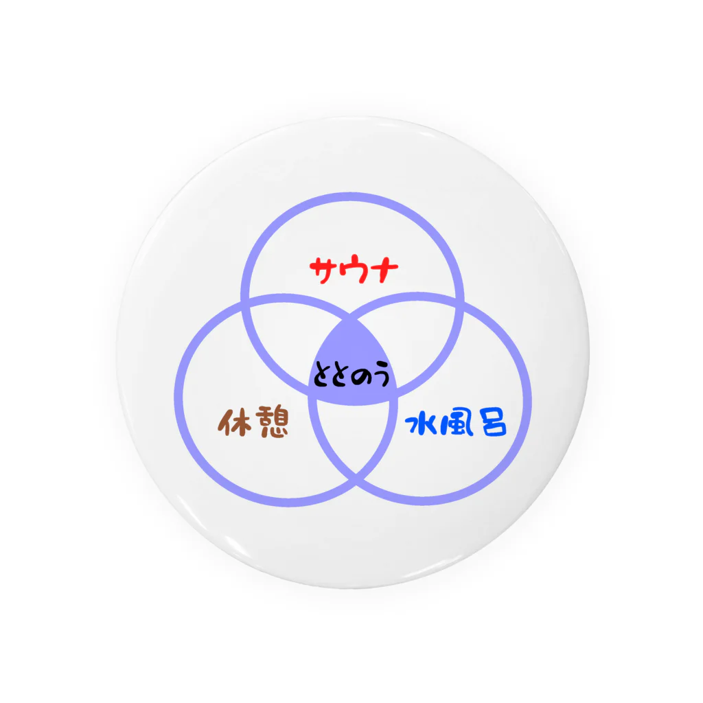 ハナのお店のサウナ（ベン図） 缶バッジ