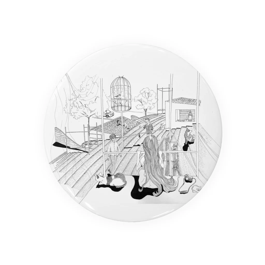 日尾 粋流の或る家の風景 Tin Badge