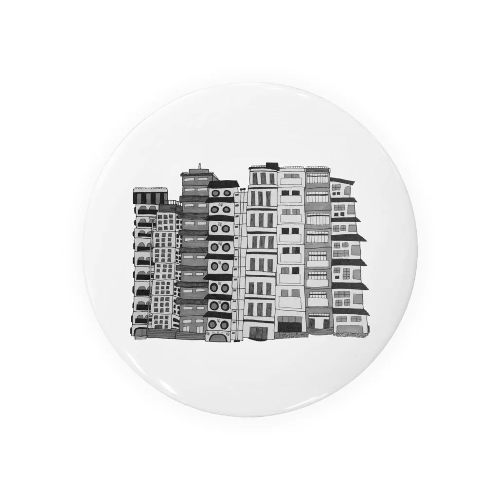 mojimojiの密集ビル Tin Badge