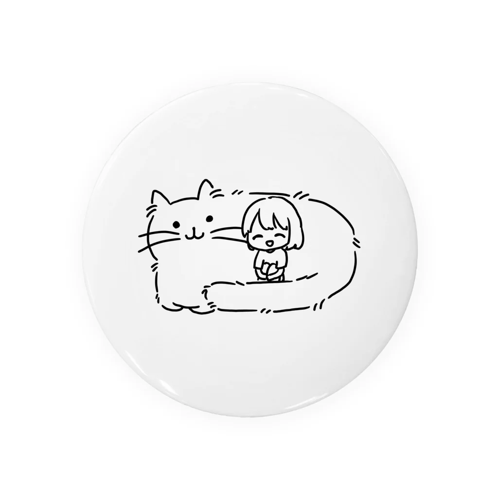 ねこの雑貨屋さんのおおきなねこさんと女の子 Tin Badge