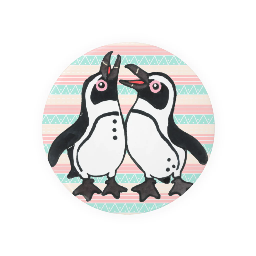 penguininkoの仲良く鳴き合うケープペンギン🐧背景ありB 缶バッジ