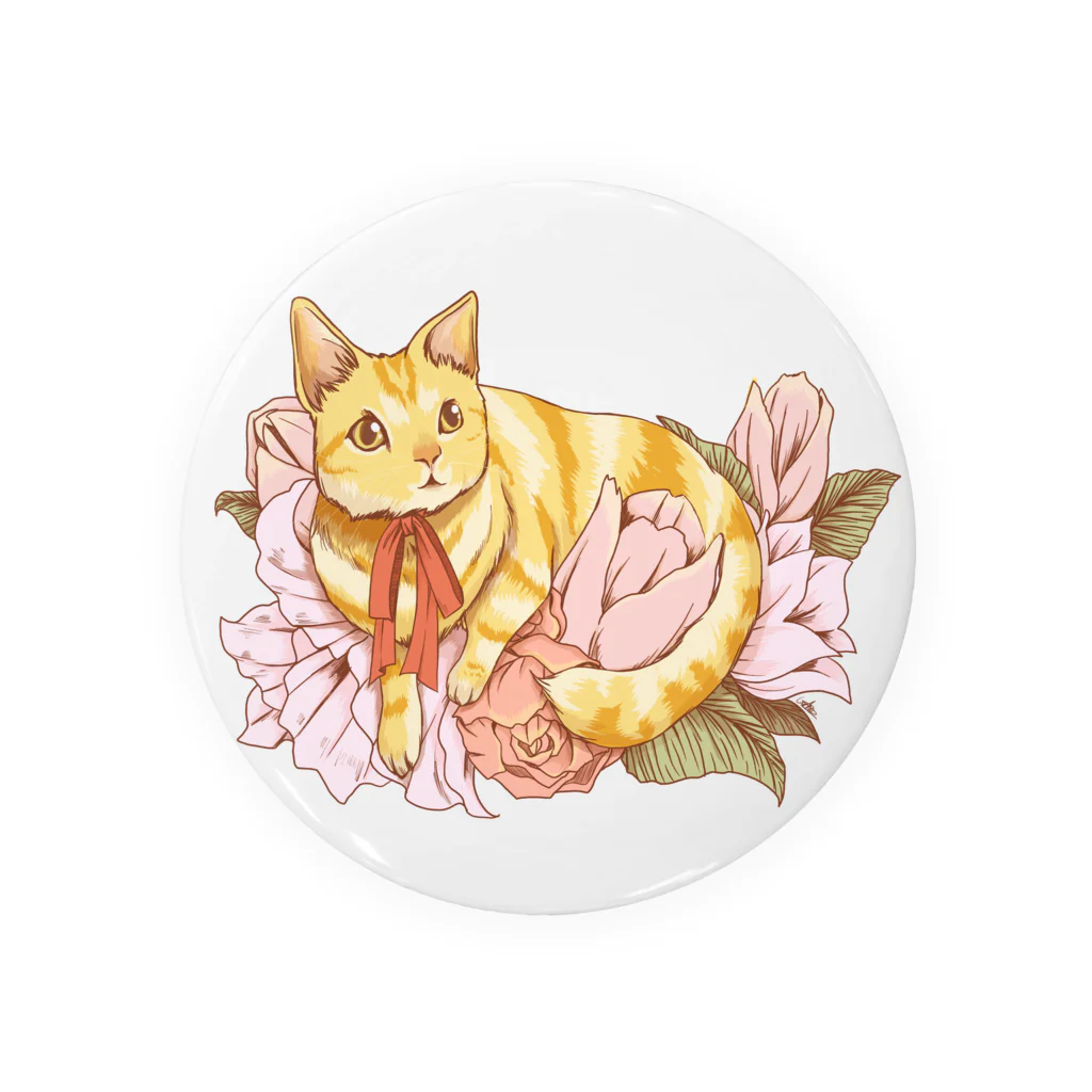 Lichtmuhleの猫とお花 Tin Badge