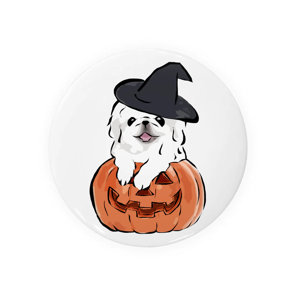 犬グッズの店しえるぶるーのハロウィン　ペキニーズ 缶バッジ