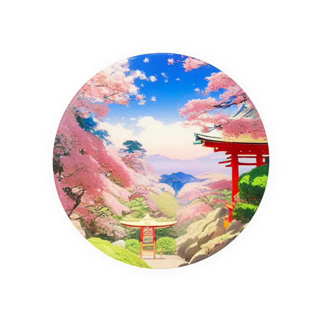 Beautiful_Landscapeの桜・鳥居・青空　その１ 缶バッジ