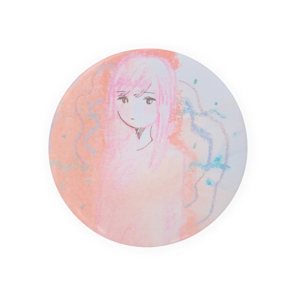 nosukeのピンクの女の子 Tin Badge