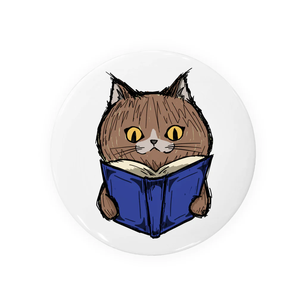 TAKE-TONの読書ねこ Tin Badge