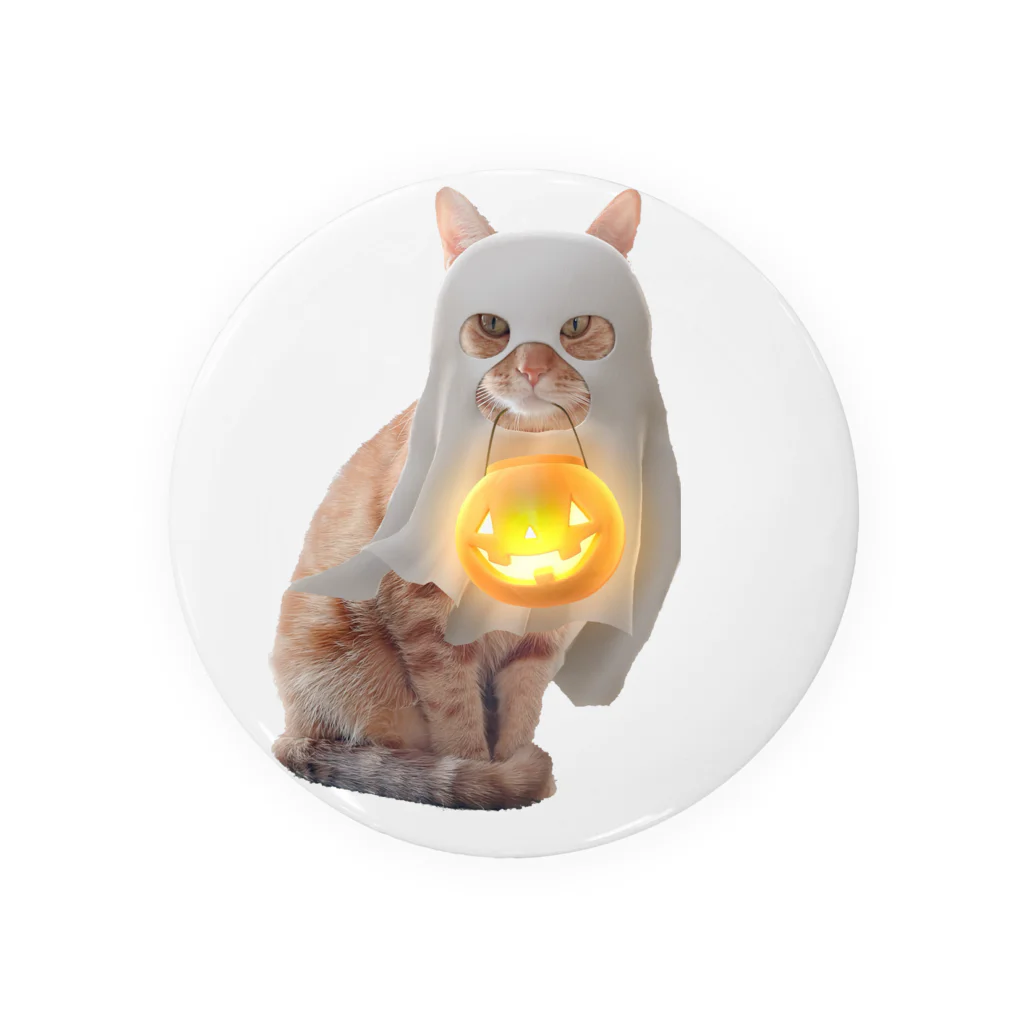 茶太郎🐱とモンブランの茶太郎のハロウィン2022 おばけかぼちゃシリーズ2 Tin Badge