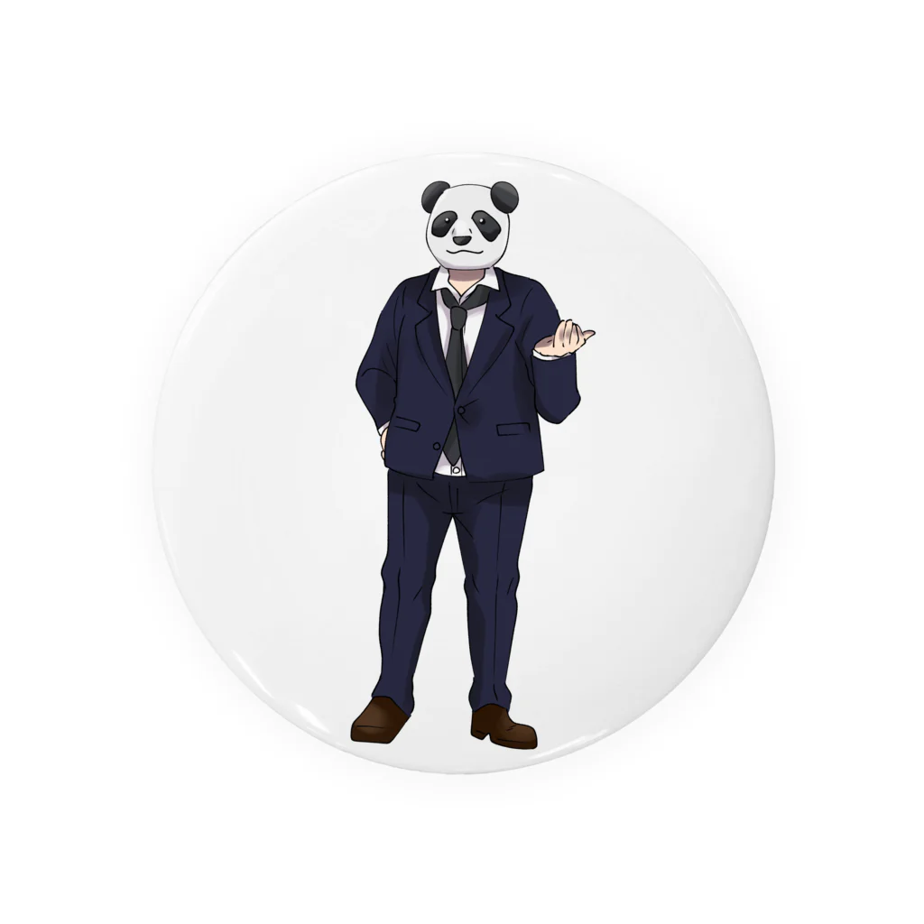 🐼ひきこまれパンダ🐼のビジネスマンのひきこまれパンダ Tin Badge