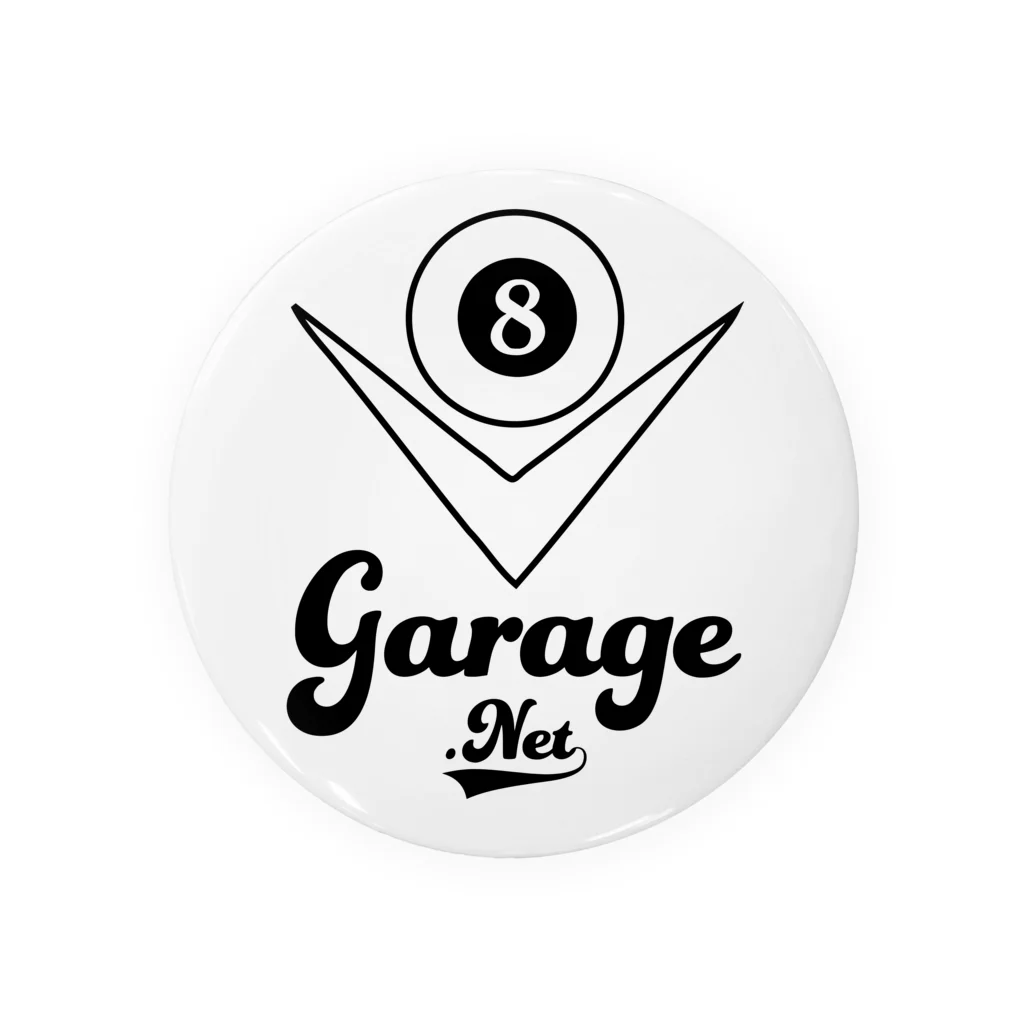 8garage SUZURI SHOPの8garageロゴ V8 Black Tin Badge