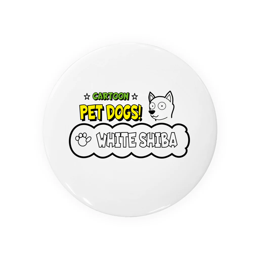 CARTOON PETDOGSの【1105M】C･PETDOGS『White Shiba』缶バッジ Tin Badge