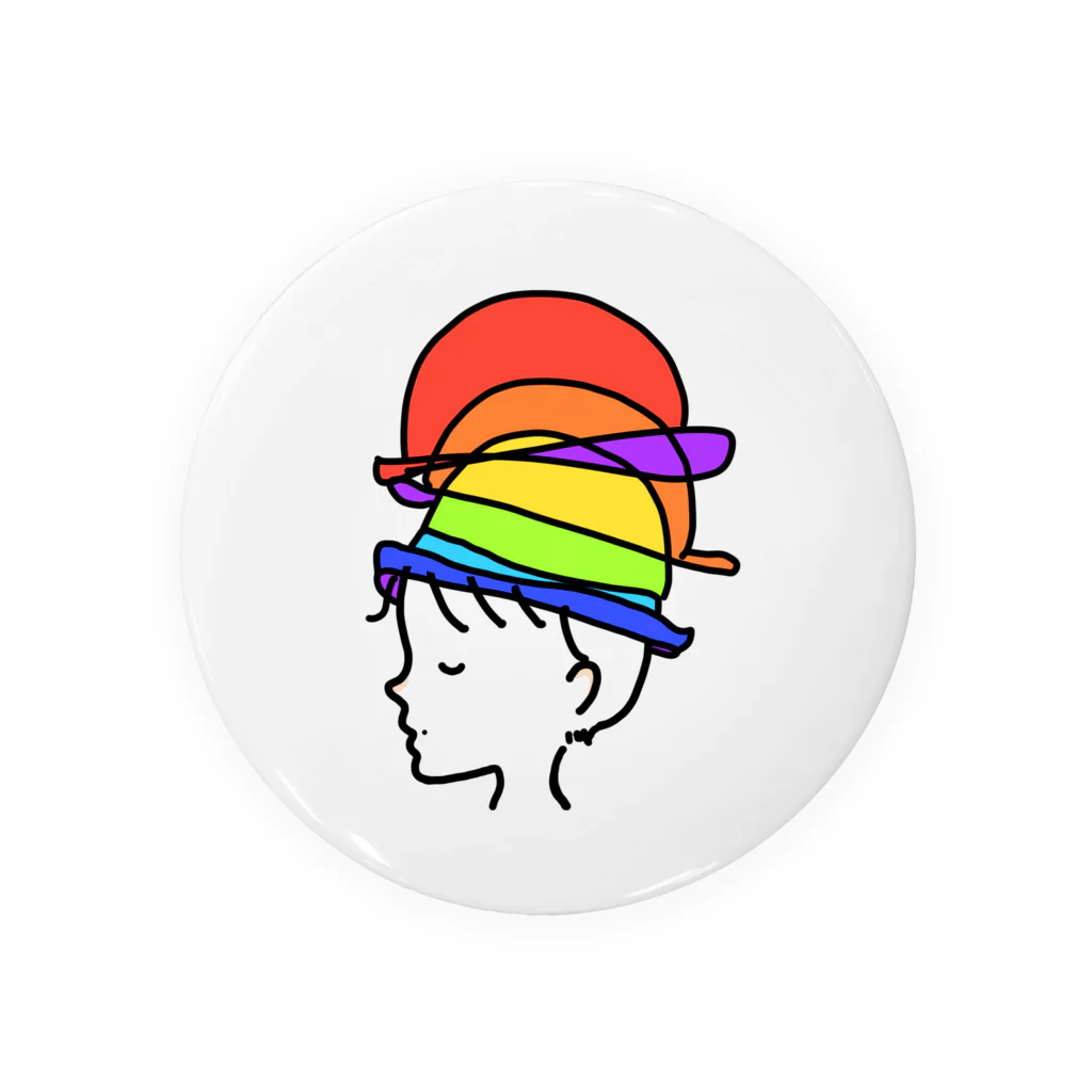 まほうのみかたの虹色帽子と僕 缶バッジ