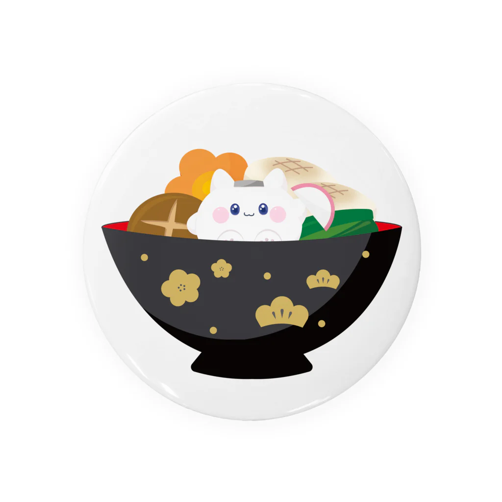 Kawaii-Japanのお雑煮の中のおにぎりさん Tin Badge