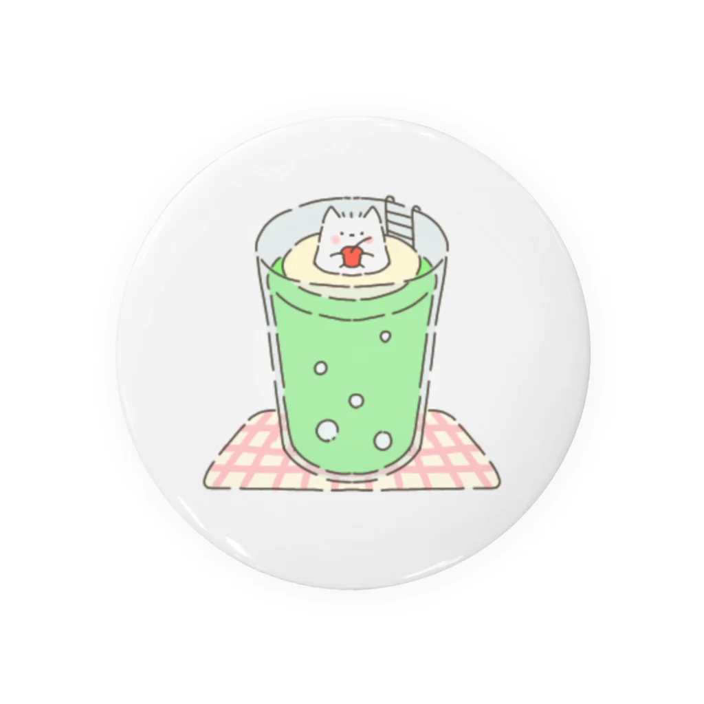 ぱ！のふわふわねこ クリームソーダ Tin Badge