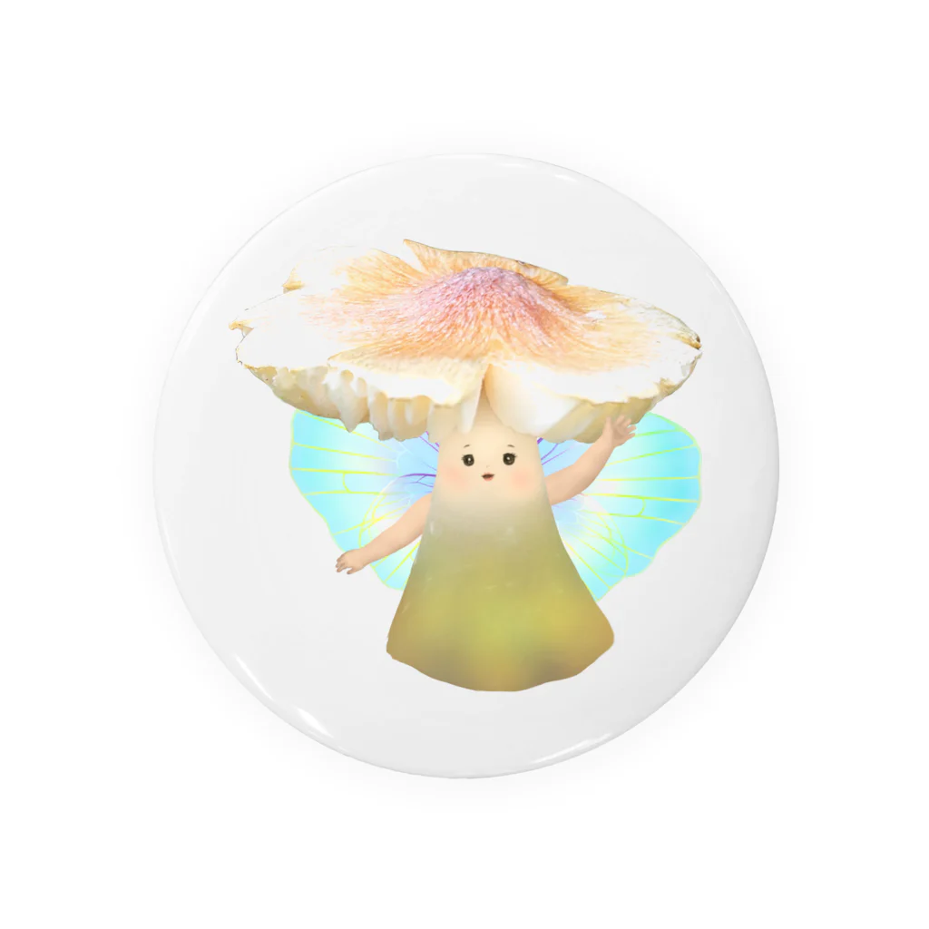 おめろんろんの手を振るきのこちゃん Tin Badge