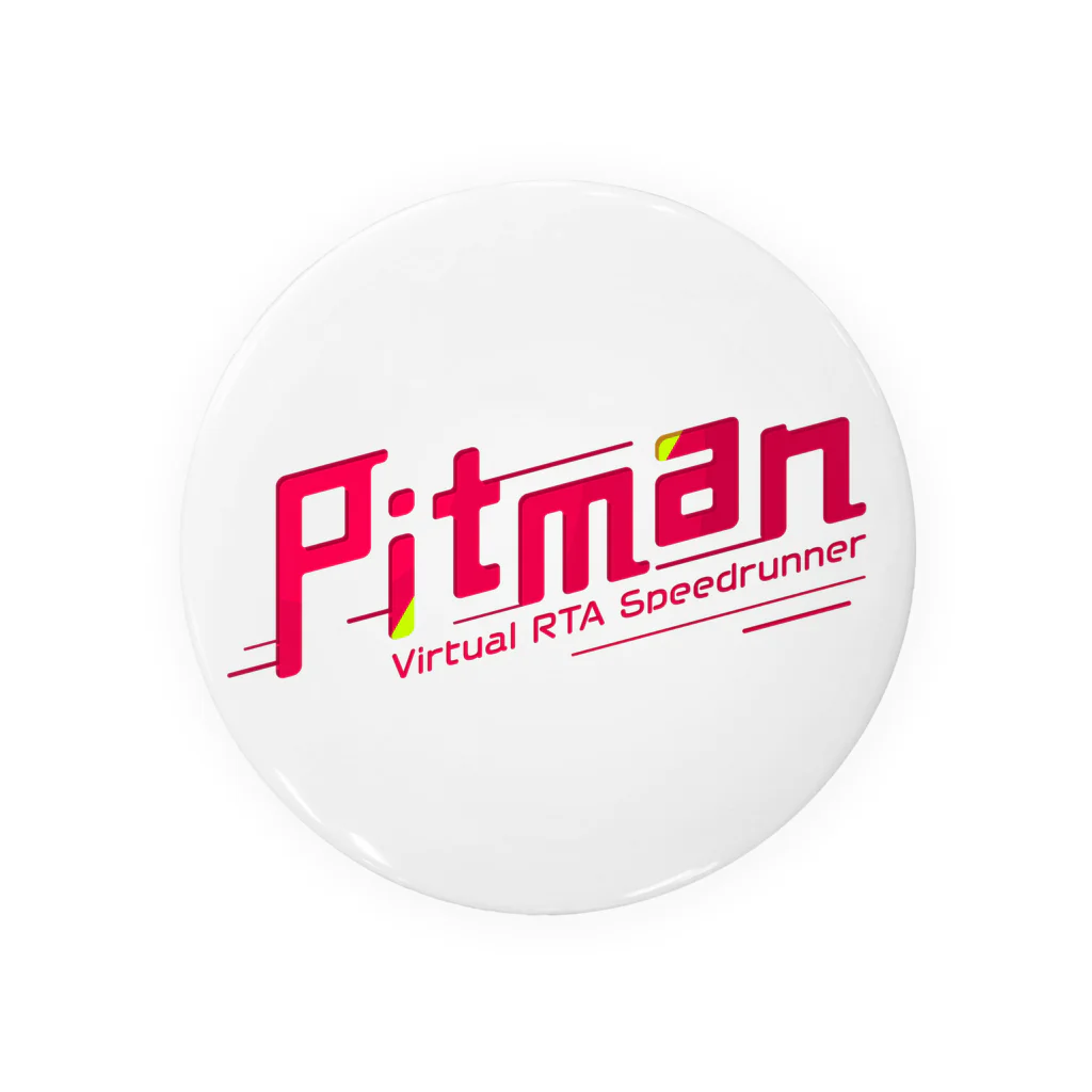 Pitman🦊🚫🪶RTA走者 Speedrunner VtuberのPitman ロゴ 缶バッジ