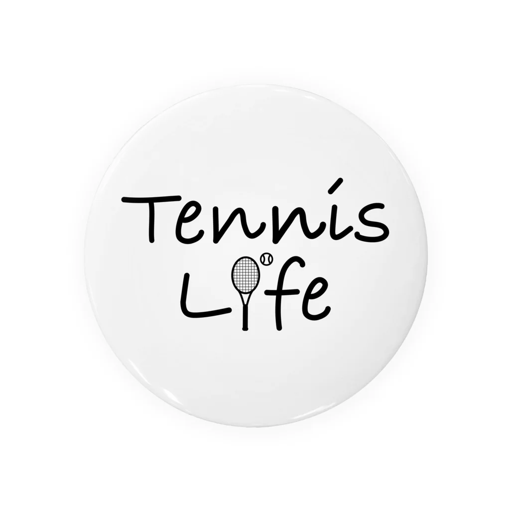 sports_tower スポーツタワーのテニス・TENNIS・ライフ・筆記文字・アイテム・デザイン・ラケット・ガット・イラスト・スポーツ・Tシャツ・サーブ・男子・女子・かっこいい・かわいい・選手・画像・ボール・王子・応援 缶バッジ