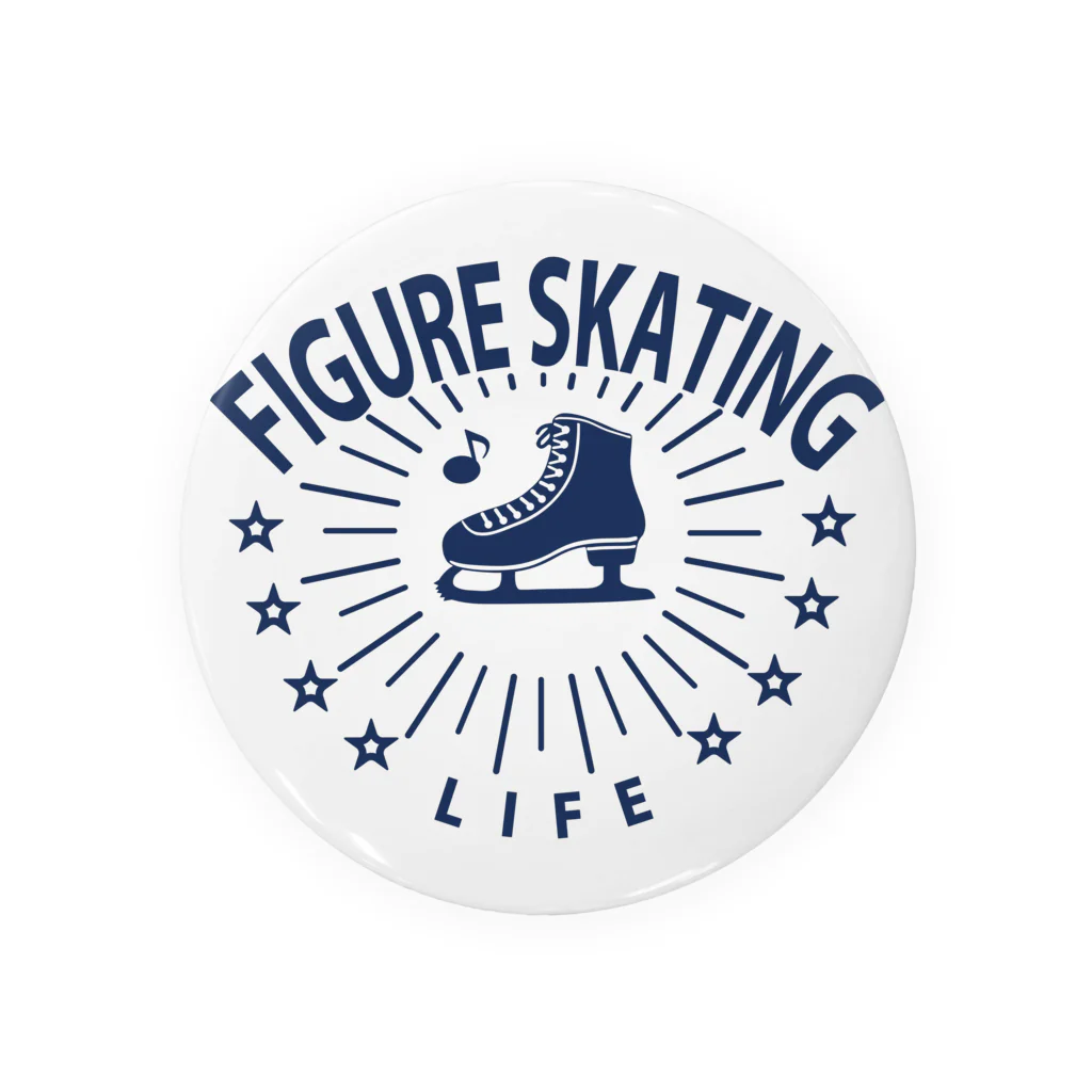 sports_tower スポーツタワーのフィギュアスケート・星・figure skating・グッズ・デザイン・フィギアスケート・#Tシャツ・ステップ・スピン・ジャンプ・スケート靴イラスト・技・男子・女子・かっこいい・かわいい・アイスダンス Tin Badge