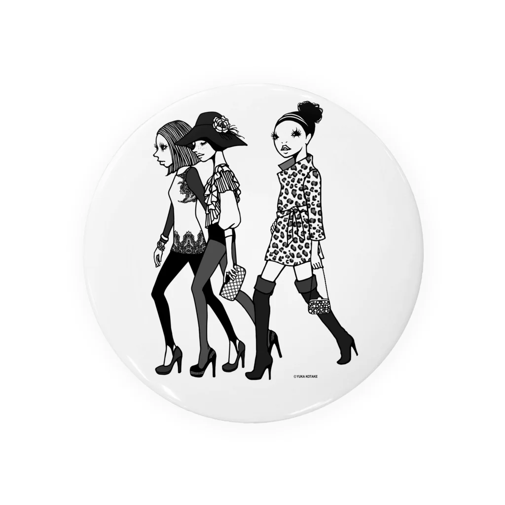 イラストレーターこたけゆか 公式オリジナルグッズのHEY LADIES!  Tin Badge