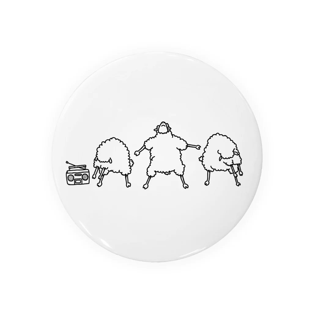 private salon one sheepのラジオ体操するひつじ Tin Badge