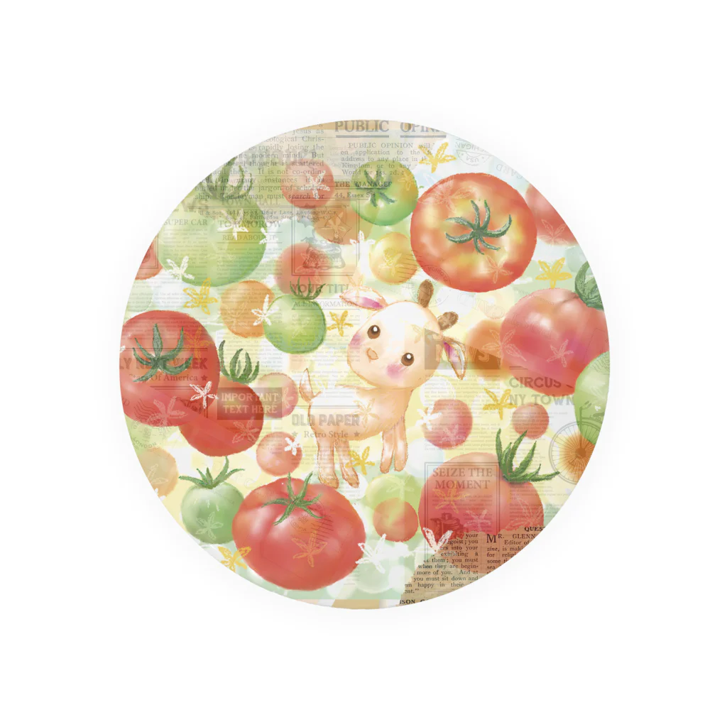 Vegefru　bouquet　　　　　　　＜ベジフルブーケ＞のヤギとトマト Tin Badge