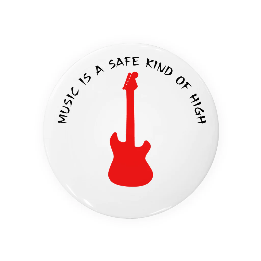 サトオの赤いギター Music is a safe…ギタリスト名言　黒 Tin Badge