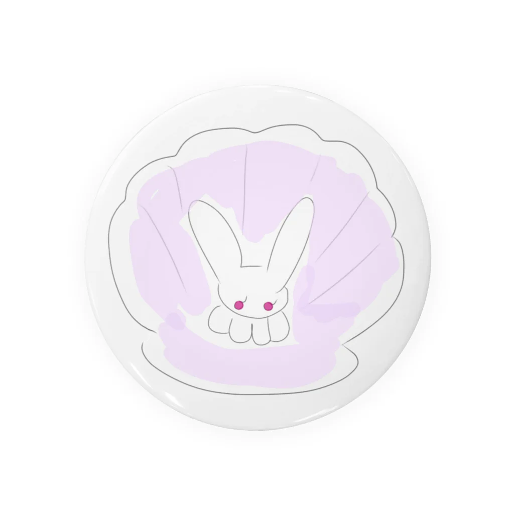 妖怪 水姫城-Yokai.Mizukijyo-ฅ^ơωơ^ฅ♡の貝がらと、ネコうさ🐰(ラベンダー×ホワイト) Tin Badge