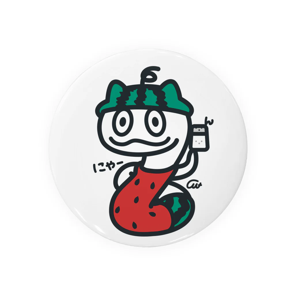 イラスト MONYAAT のへびにゃーん すいかにゃーんステッカー等 Tin Badge