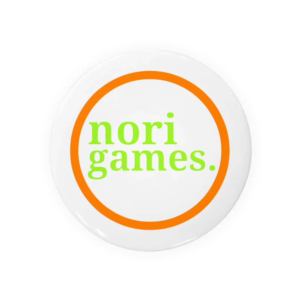 nori games.Shopのnori games. ロゴ オレンジグリーン 缶バッジ