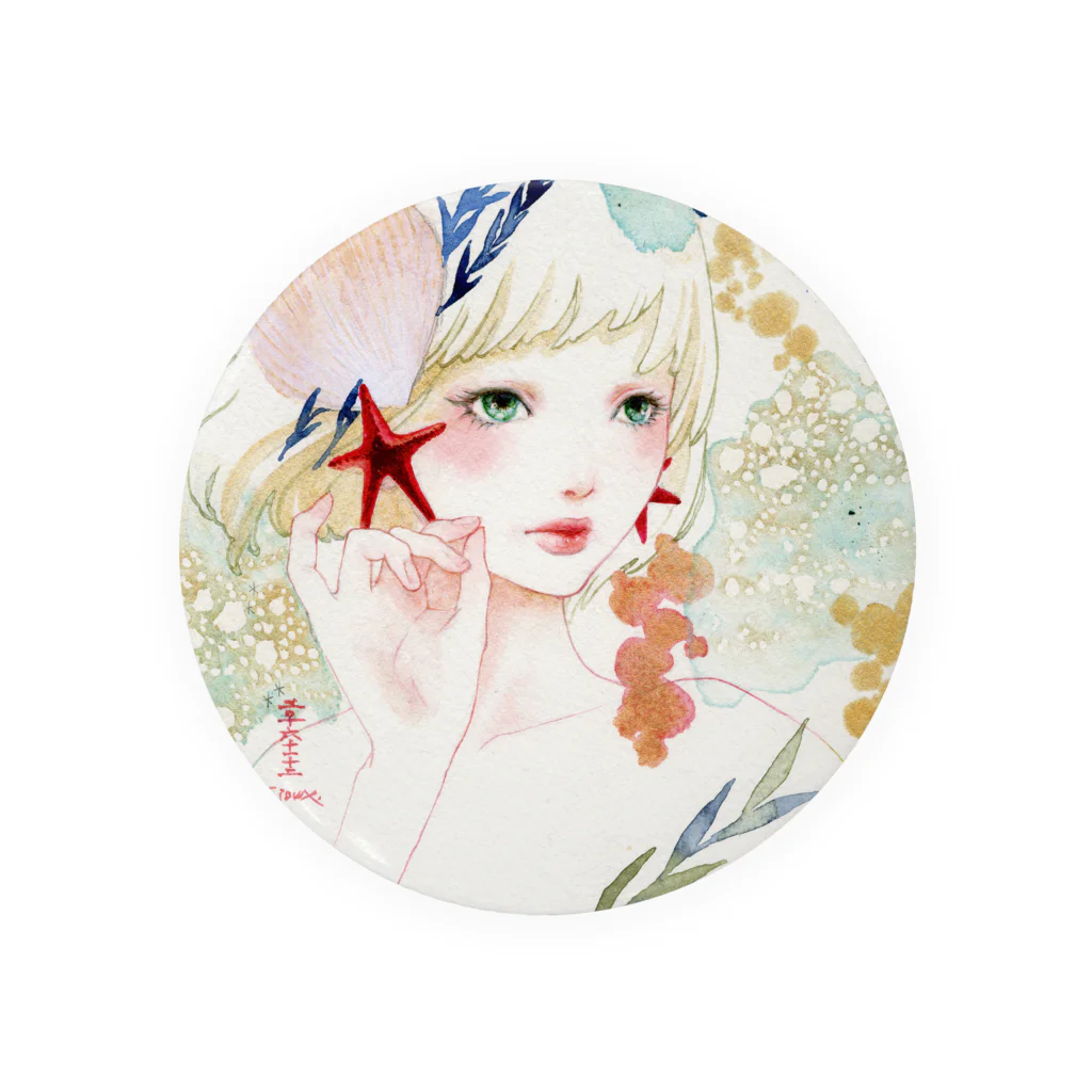 水彩少女の[人魚姫 潮の間に] Tin Badge