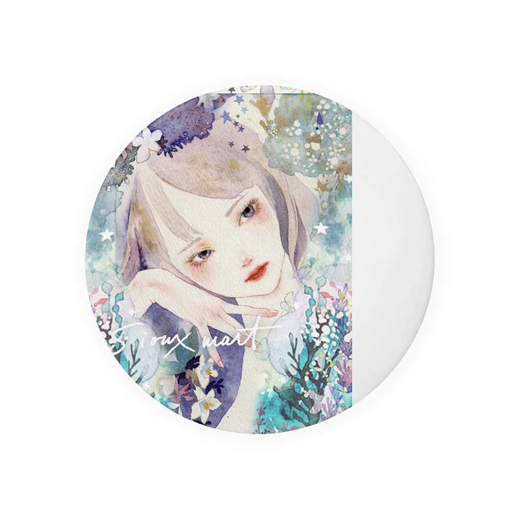 水彩少女の水彩少女siouxショップ オリジナルコラージュ作品 Tin Badge