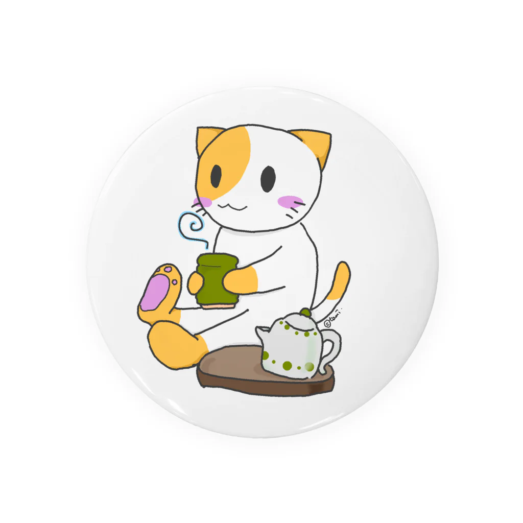 たみ★ずかんのお茶飲むたみねこ Tin Badge