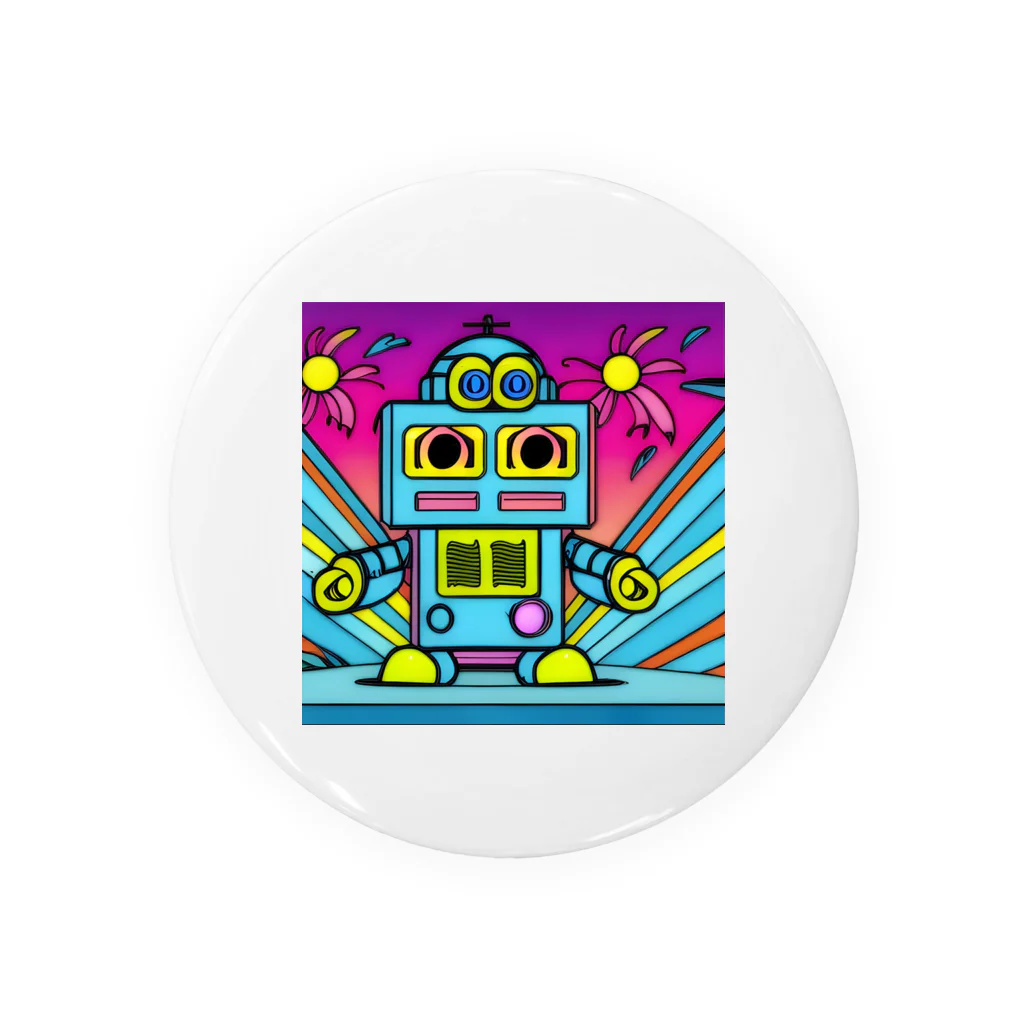 コ12の光るバイザーを持つロボット Tin Badge