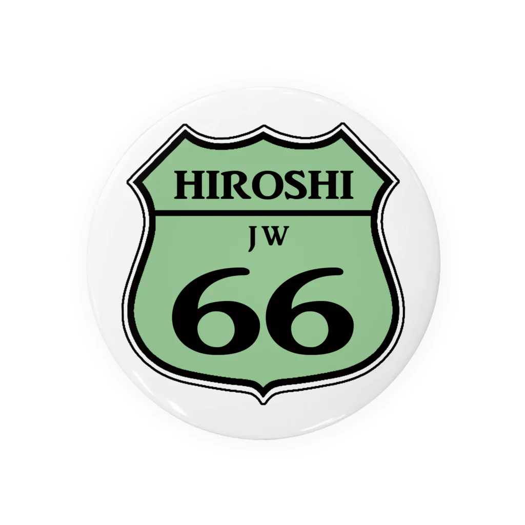 NfMのHIROSHIのルート66＿緑 缶バッジ