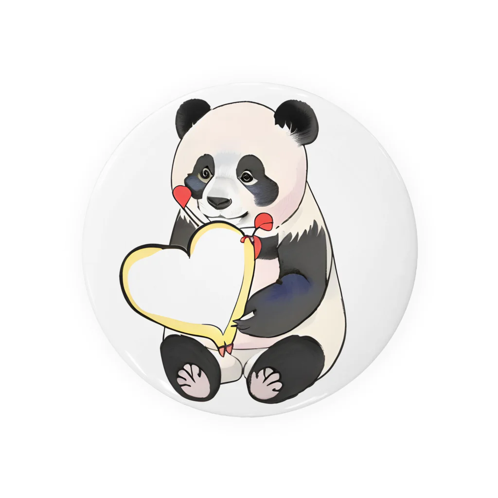 愛を届けるパンダの愛を送るパンダ Tin Badge