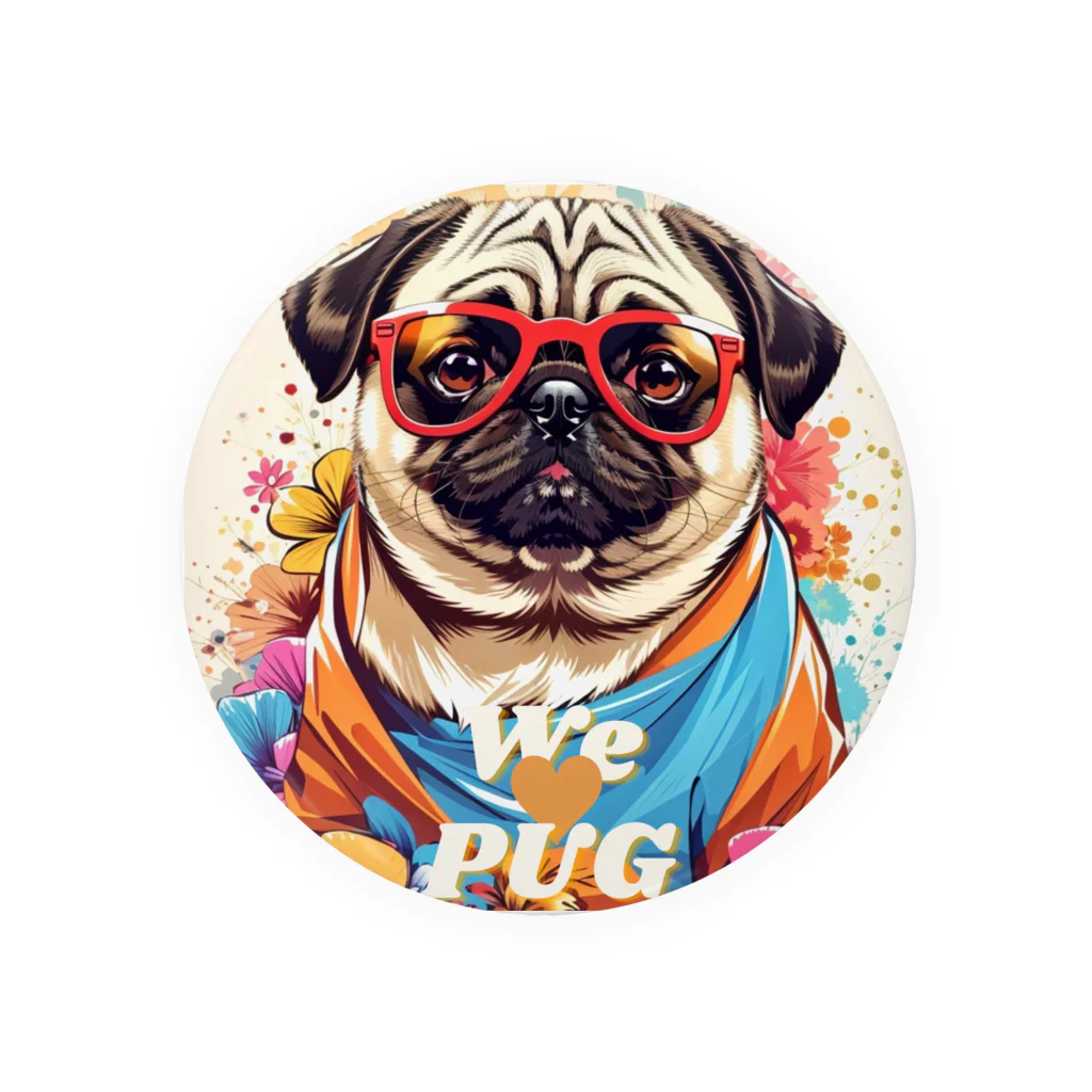 LEONのWe♥PUG　色彩（パグ大好き！） Tin Badge