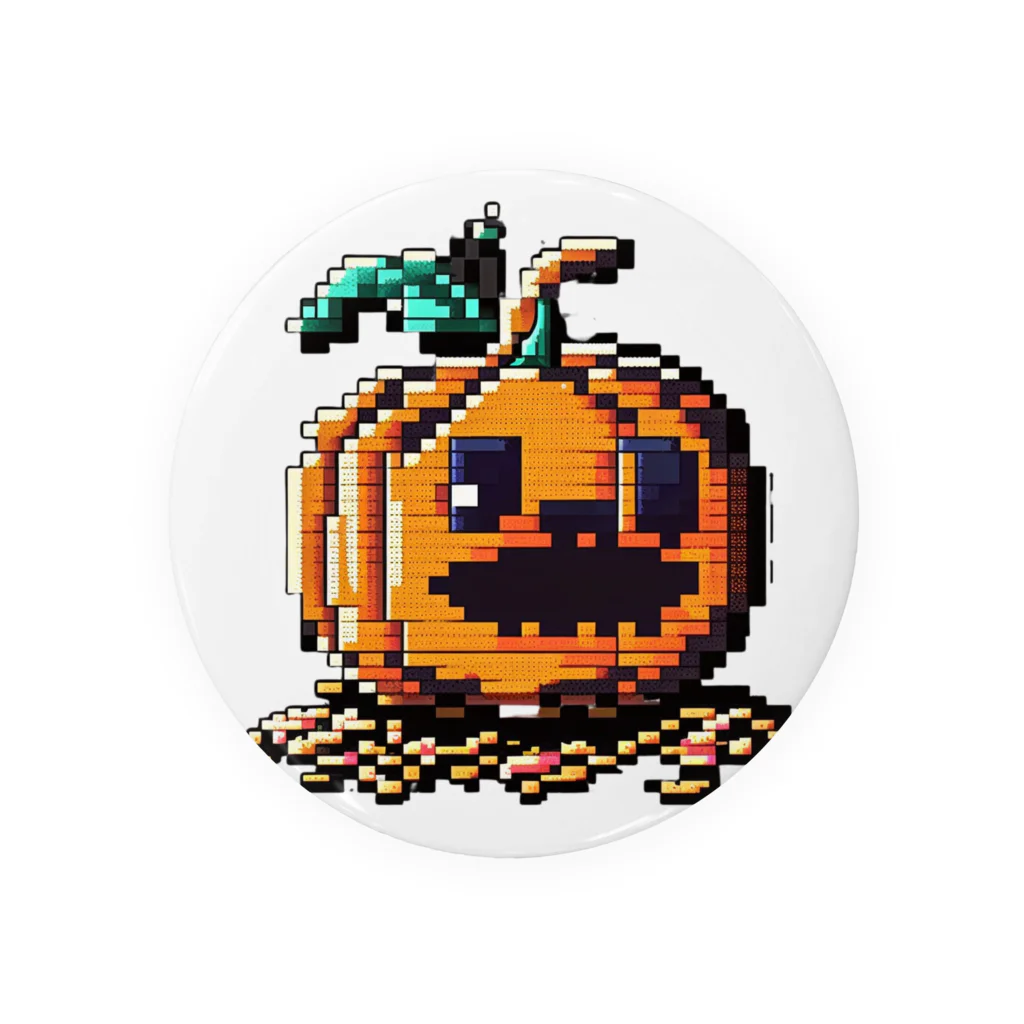 朱音琴音のドット絵のハロウィンかぼちゃのおばけ Tin Badge