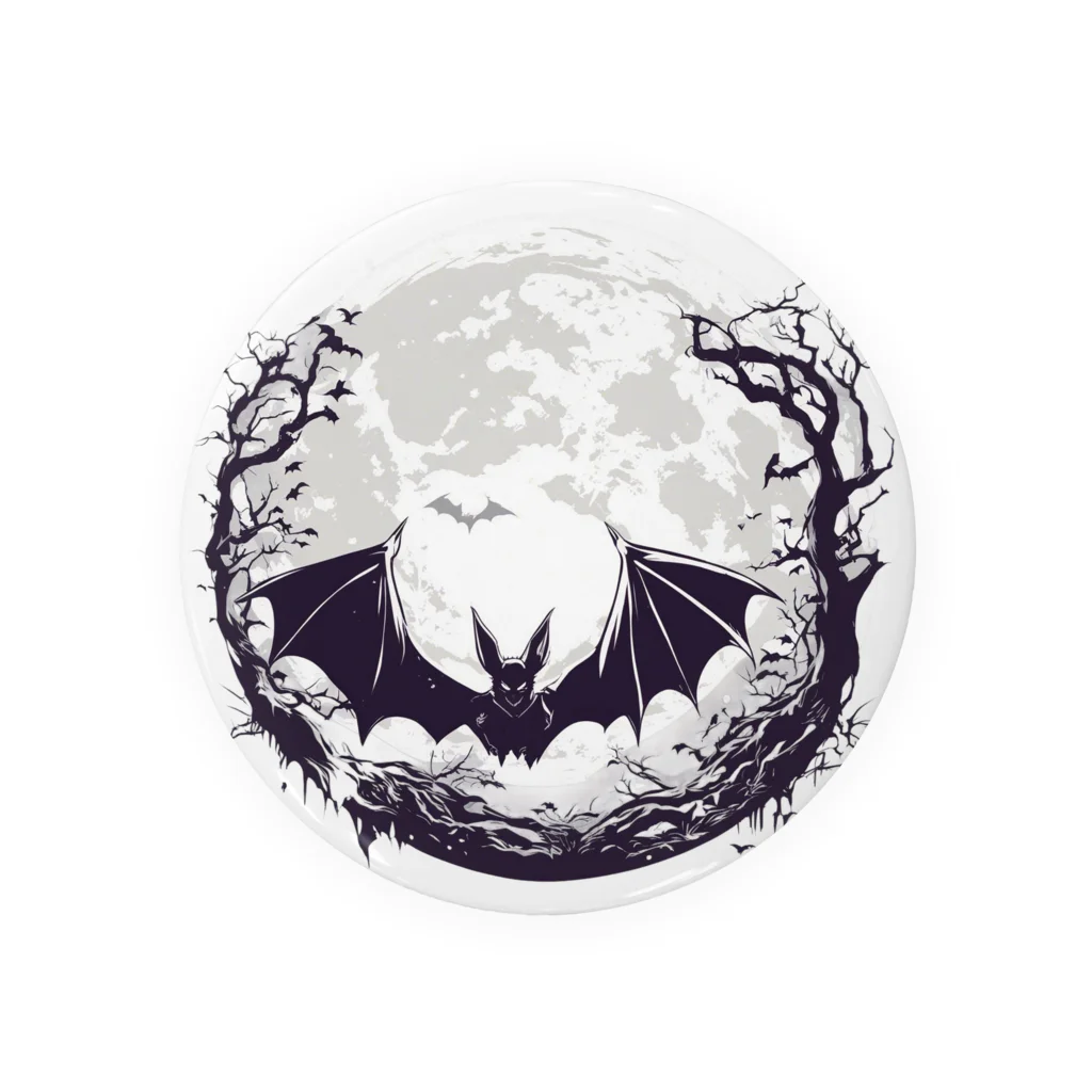 HMTの蝙蝠と月「bat and moon」 Tin Badge